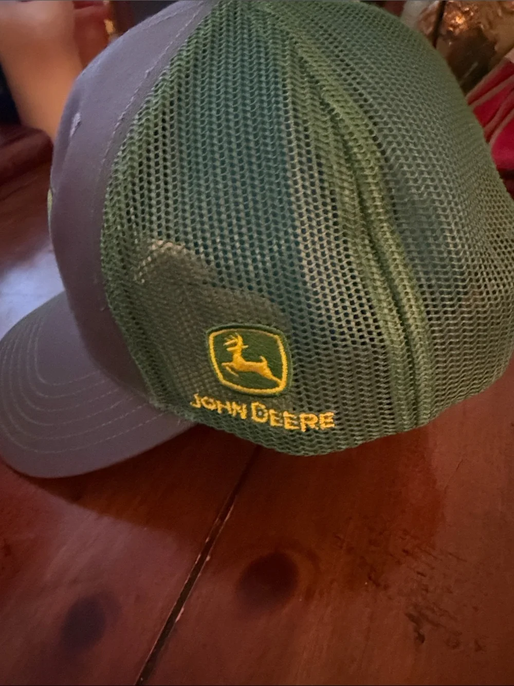 John Deere Gray and Green SN Partners Logo Trucker Hat